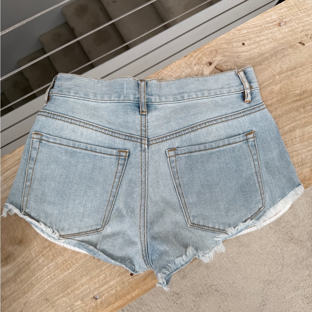 Bullhead Denim Co. Distressed High Rise Festival Denim Shorts | Size 26 - Picture 6 of 9